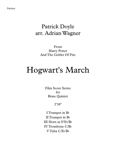 Harry Potter Hogwarts March Brass Quintet Arr Adrian Wagner Page 2