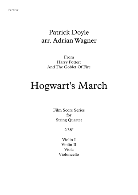 Harry Potter Hogwarts March String Quartet Arr Adrian Wagner Page 2