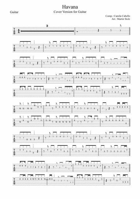 Havana Cover Version For Guitar Tab Page 2