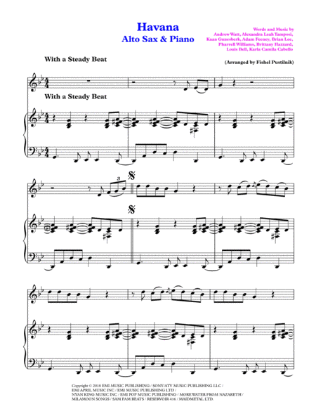 Havana For Alto Sax And Piano Video Page 2