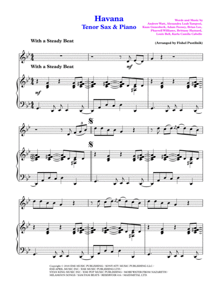 Havana For Tenor Sax And Piano Video Page 2