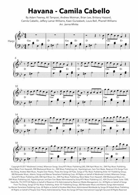 Havana Harp Solo Easy Version Page 2