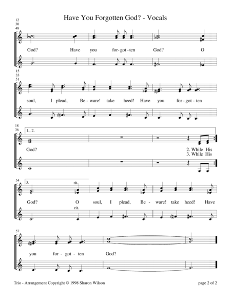 Have You Forgotten God For Ssa Trio With Piano Accompaniment Page 2