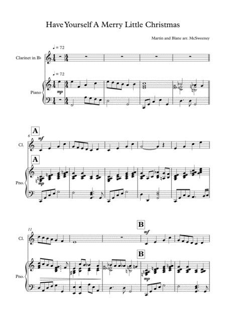 Have Yourself A Merry Little Christmas Clarinet Solo Page 2