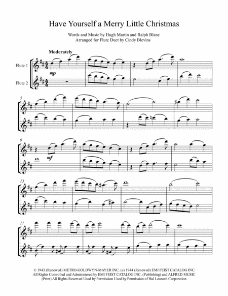 Have Yourself A Merry Little Christmas From Meet Me In St Louis Arranged For Flute Duet Page 2