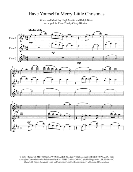 Have Yourself A Merry Little Christmas From Meet Me In St Louis Arranged For Flute Trio Page 2