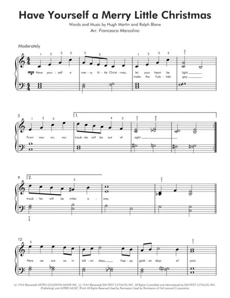 Have Yourself A Merry Little Christmas From Meet Me In St Louis Easy Piano Page 2