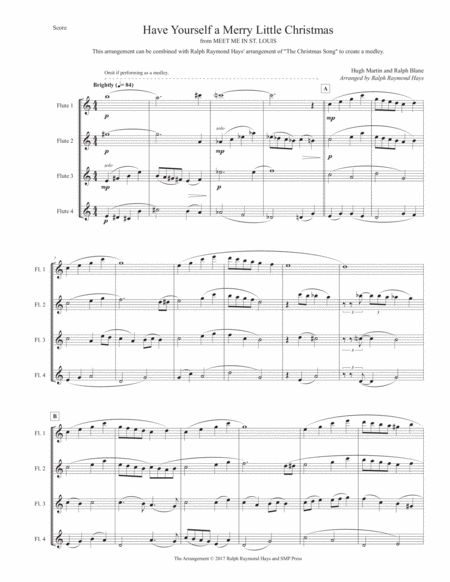 Have Yourself A Merry Little Christmas From Meet Me In St Louis For Flute Quartet Page 2