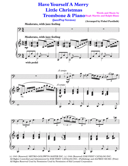 Have Yourself A Merry Little Christmas From Meet Me In St Louis For Trombone And Piano Page 2