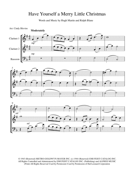 Have Yourself A Merry Little Christmas From Meet Me In St Louis For Two Clarinets And Bassoon Page 2