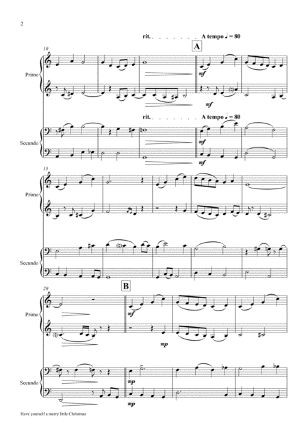Have Yourself A Merry Little Christmas From Meet Me In St Louis Piano Duet 4 Hands Page 2