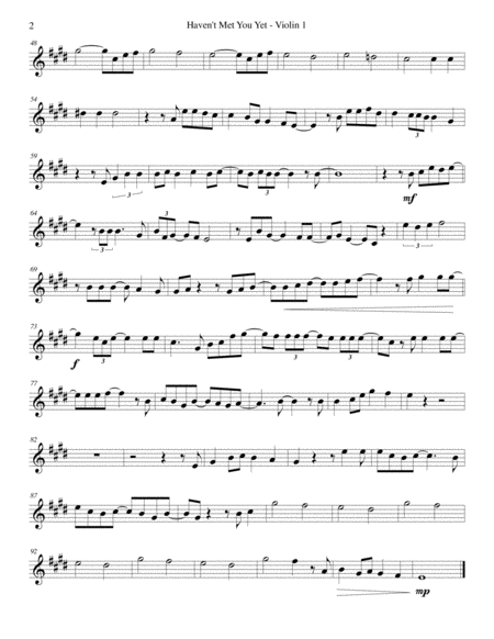 Havent Met You Yet String Quartet Page 2