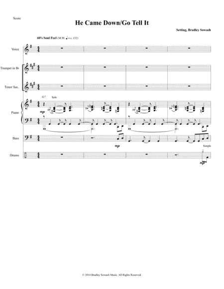 He Came Down Go Tell It Easy Choir Jazz Quintet Page 2