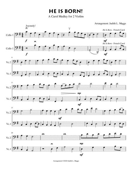 He Is Born A Cello Duet On 3 Christmas Carols Page 2