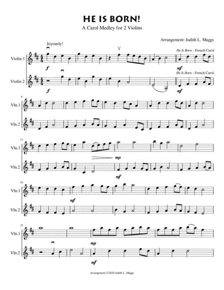 He Is Born A Violin Duet On 3 Christmas Carols Page 2