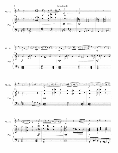 He Is Close By For Alto Saxophone And Piano Page 2