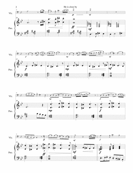 He Is Close By For Cello And Piano Page 2