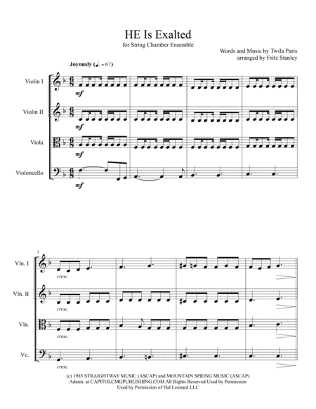 He Is Exalted String Chamber Ensemble Page 2