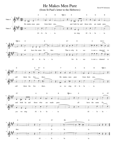 He Makes Men Pure From Their Sins For Two Voice Parts And Guitar Chords Page 2