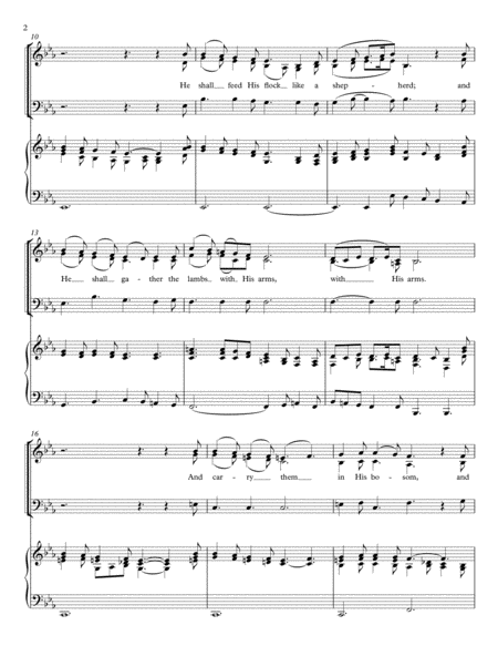 He Shall Feed His Flock From Handels Messiah For Sab Choir And Piano Page 2