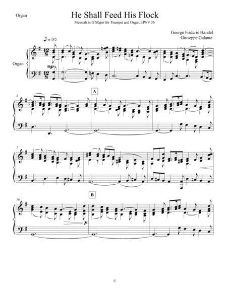 He Shall Feed His Flock In G Major For Trumpet And Organ Hwv 56 Page 2