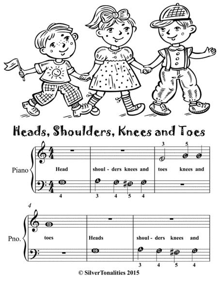 Heads Shoulders Knees And Toes Beginner Piano Sheet Music Page 2