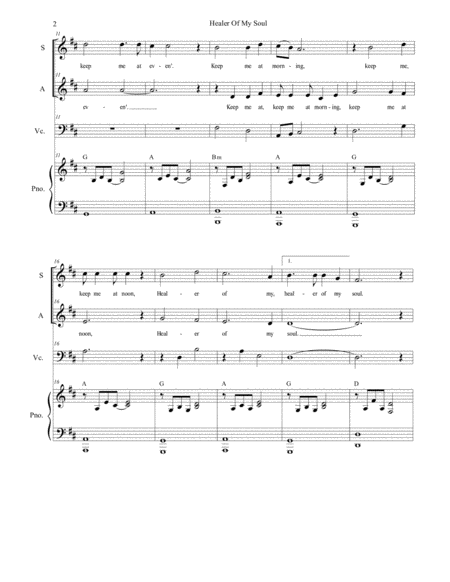 Healer Of My Soul For 2 Part Choir Sa Page 2