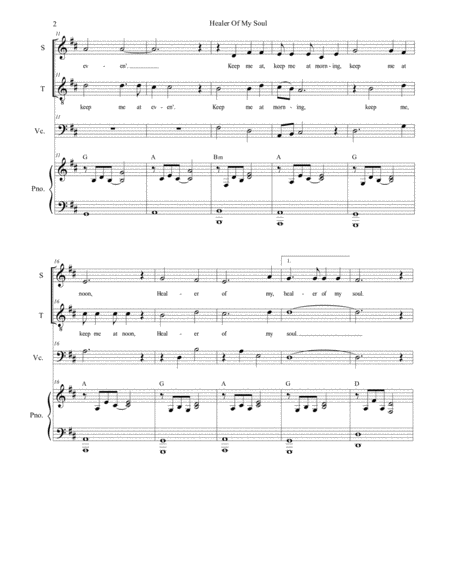 Healer Of My Soul For 2 Part Choir Soprano And Tenor Page 2