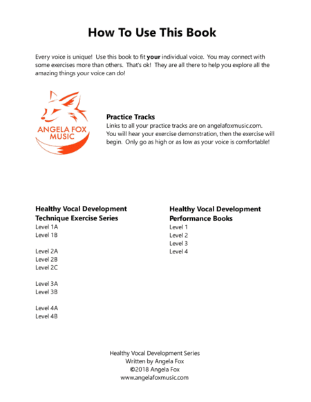 Healthy Vocal Development Technique Exercises Level 2b Page 2