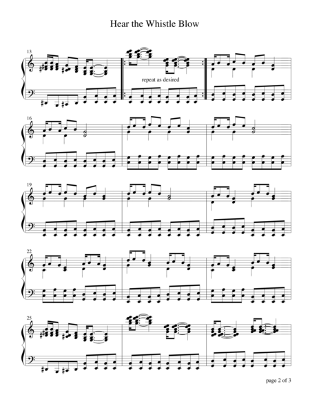 Hear The Whistle Blow Piano Solo Page 2