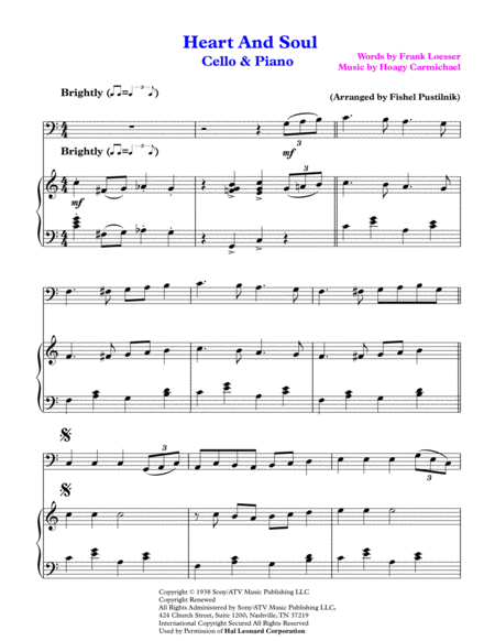 Heart And Soul For Cello And Piano Page 2