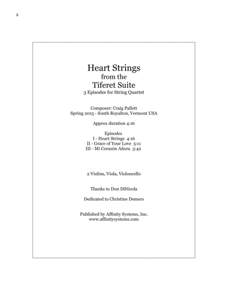 Heart Strings String Quartet Score And Parts Page 2