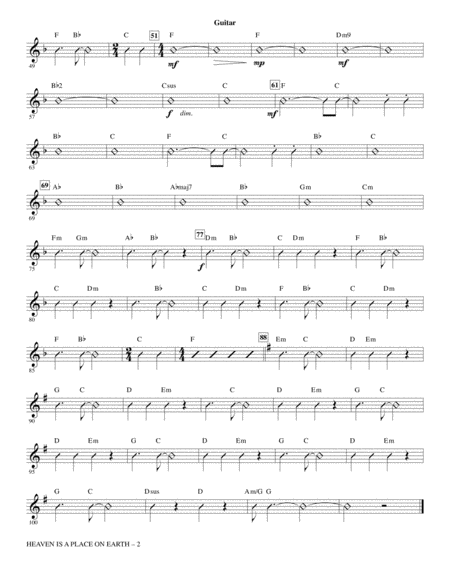 Heaven Is A Place On Earth Arr Mark Brymer Guitar Page 2