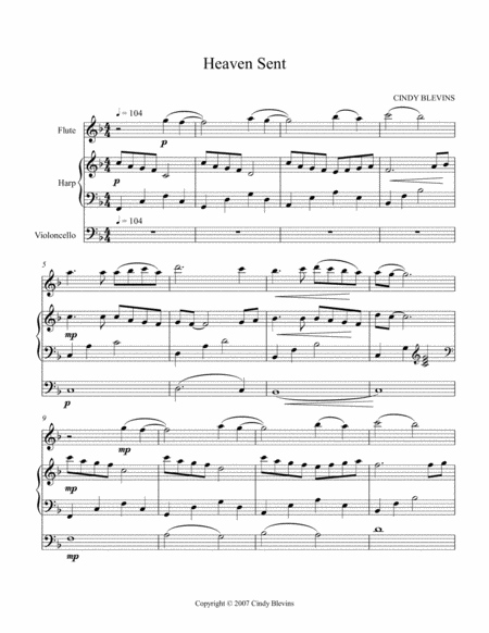 Heaven Sent An Original Song For Harp And Flute With An Optional Cello Part Page 2