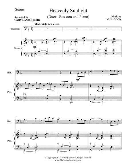 Heavenly Sunlight Duet Bassoon Piano With Score Part Page 2