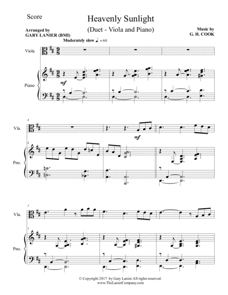 Heavenly Sunlight Duet Viola Piano With Score Part Page 2