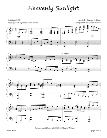 Heavenly Sunlight Piano Solo Page 2