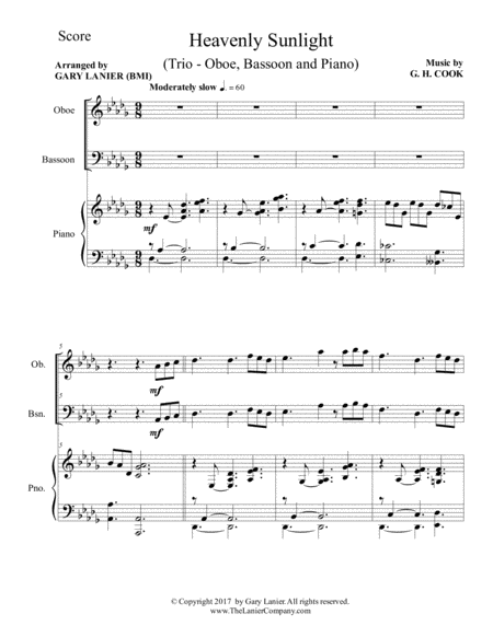 Heavenly Sunlight Trio Oboe Bassoon Piano With Score Parts Page 2