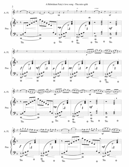 Hebridean Fairys Love Song Tha Mi Sgith Arranged For Alto Flute And Piano Page 2