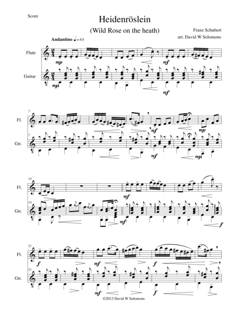 Heidenrslein For Flute And Guitar Page 2