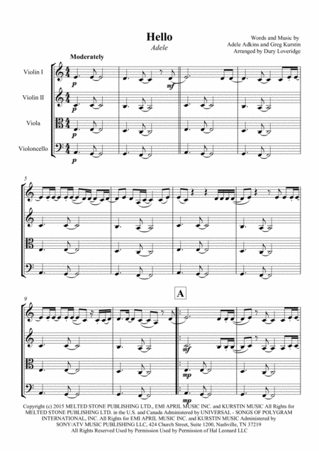 Hello Adele String Quartet Page 2