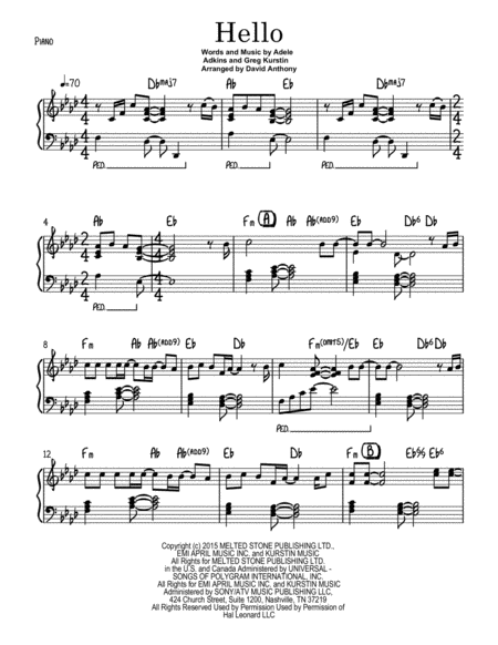 Hello By Adele For Jazz Trio Page 2