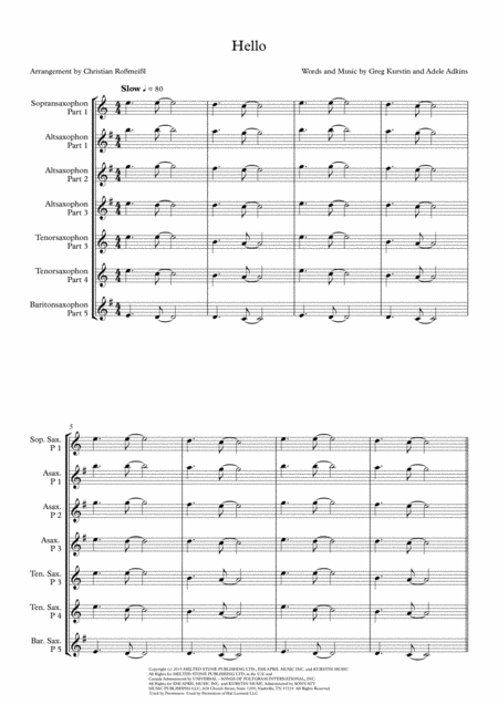 Hello For Saxophonquartett Or Quintett Page 2