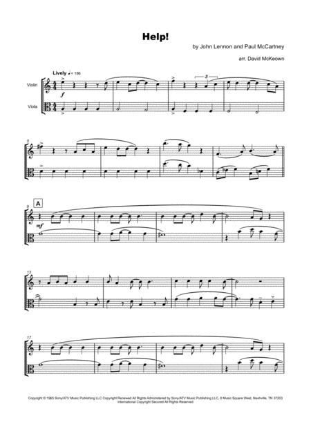 Help By The Beatles For Violin And Viola Duet Page 2