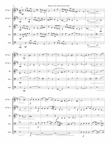 Hence Care Thou Art Too Cruel For Brass Quintet Page 2