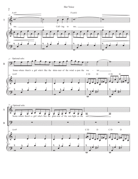 Her Voice Satb With Piano From The Little Mermaid Arranged By Sarah Jaysmith Page 2