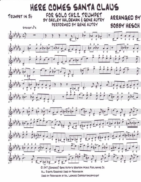 Here Comes Santa Claus Right Down Santa Claus Lane For Solo Jazz Trumpet Page 2