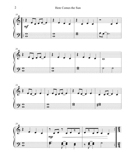 Here Comes The Sun Beginner Big Note Piano Page 2