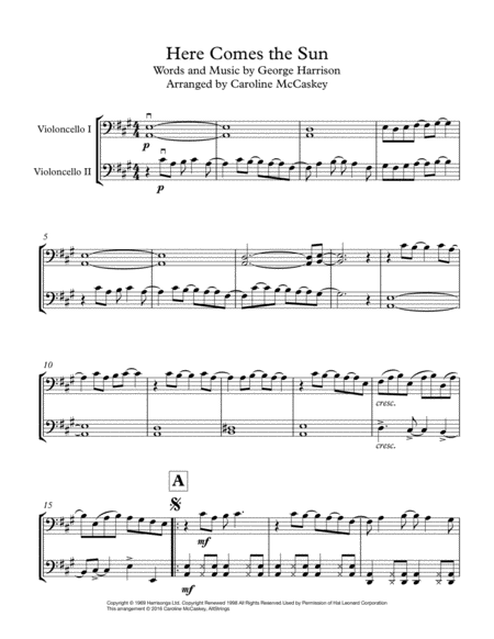 Here Comes The Sun Cello Duet Page 2