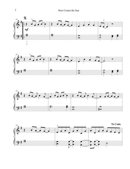 Here Comes The Sun Easy Piano Page 2